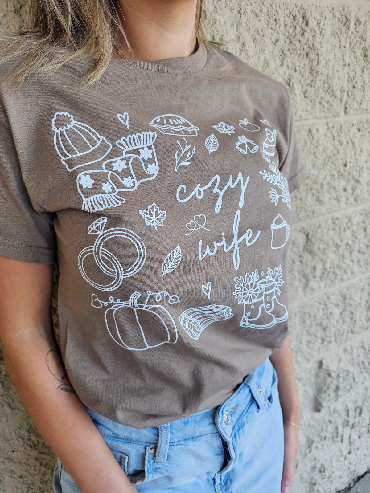 Cozy Bride & Cozy Wife Fall Graphic T-Shirt