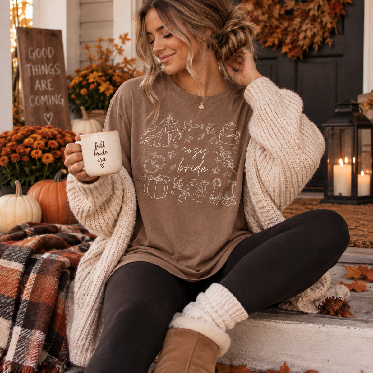 Cozy Bride & Cozy Wife Fall Graphic T-Shirt